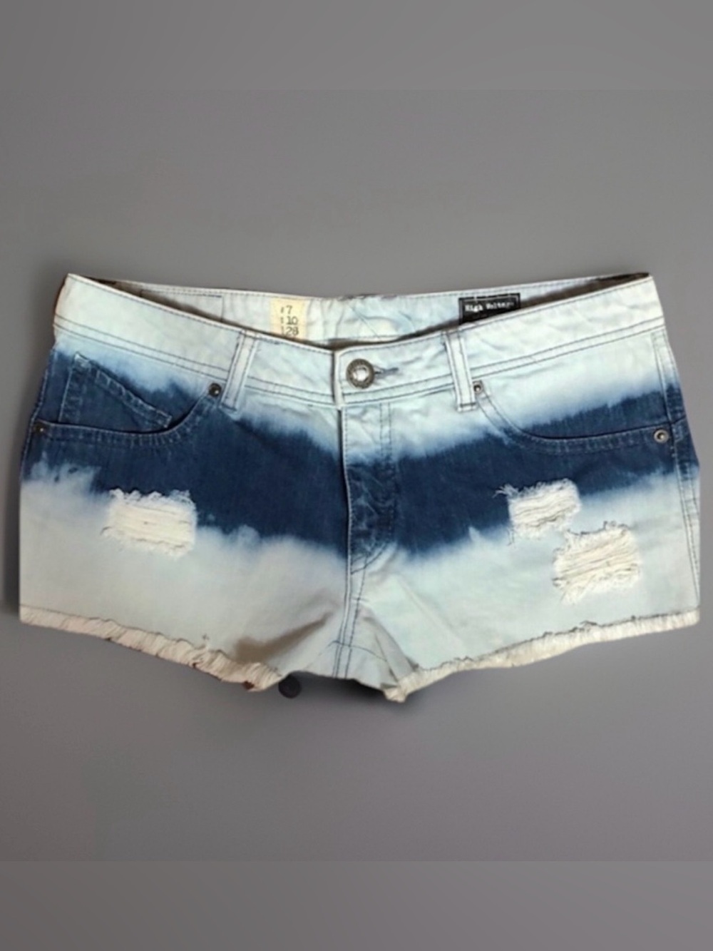 Tie Dye Factory Destroyed Frayed Denim Jean shorts